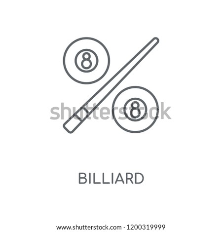 Billiard linear icon. Billiard concept stroke symbol design. Thin graphic elements vector illustration, outline pattern on a white background, eps 10.