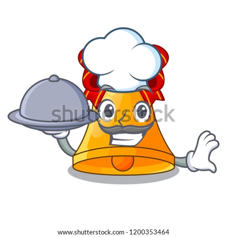 Chef with food cartoon christmas bells for christmas decoration