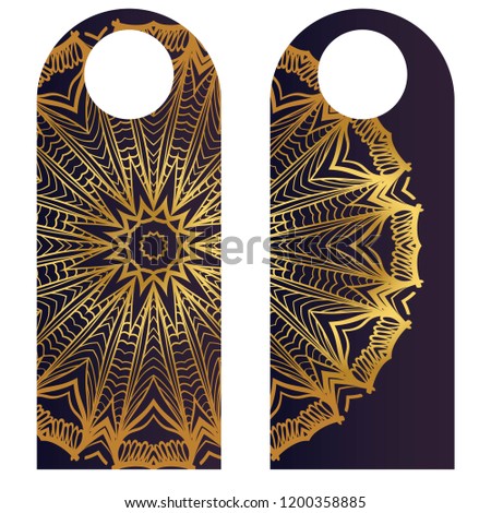 Label with special mandala design. Vector illustration. For hotel, sale. price tag