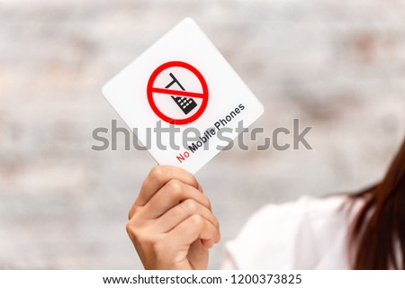 no mobile phone or phone call warning prohibit sign  Royalty-Free Stock Photo #1200373825