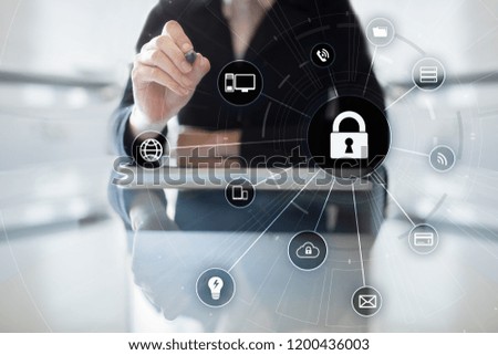Cyber security Information Privacy Data Protection Internet Technology concept.