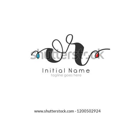 O R OR Initial handwriting logo vector template