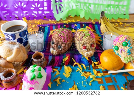 Traditional mexican  day of the dead altar