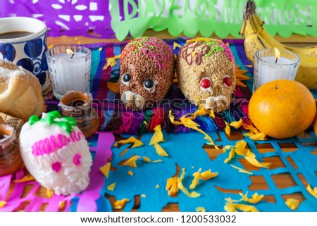 Traditional mexican  day of the dead altar
