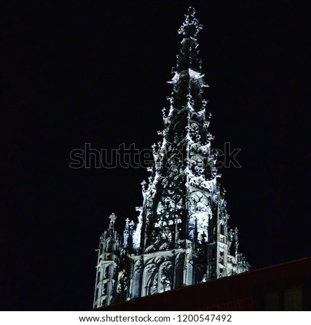 illuminated night tower