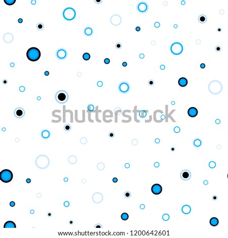 Light BLUE vector seamless pattern with spheres. Abstract illustration with colored bubbles in nature style. Pattern for design of fabric, wallpapers.