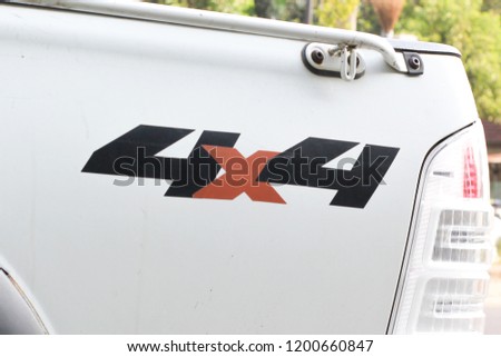 4x4 stickers on the car body