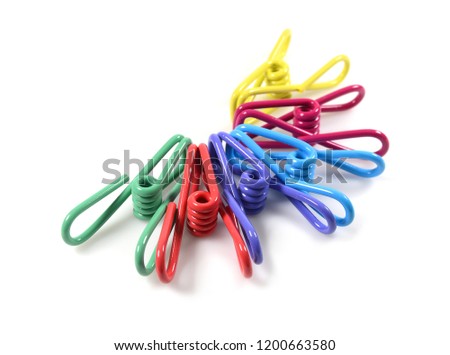 Wire spring hose clips isolated on white background