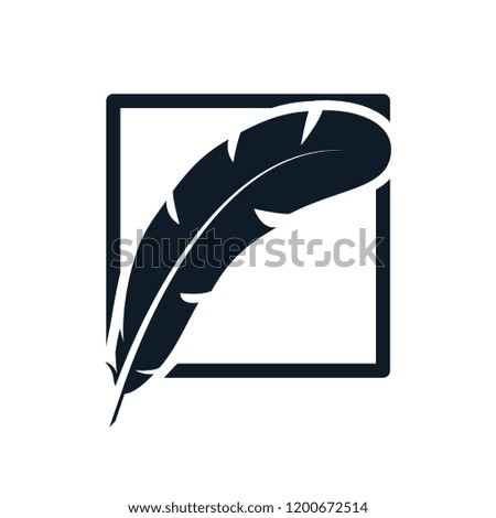 Feather icon vector style logo template