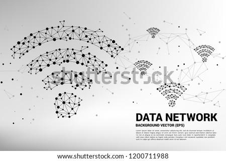 Vector Polygon mobile data icon. Concept for data transfer of  mobile and wi-fi data network.