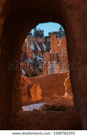 Arch Doorway Showing the Hoodoos at Bryce Canyon National Park