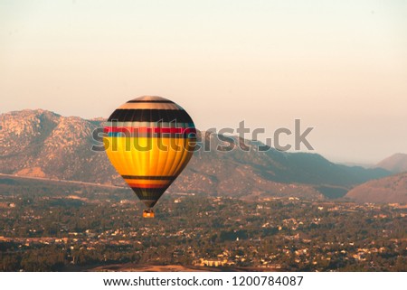 Hot Air Balloon In Temecula , Wine country , sunrise