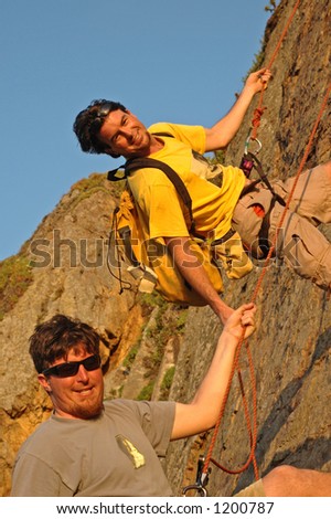 Two Men Rappel off Mountain in Southern California