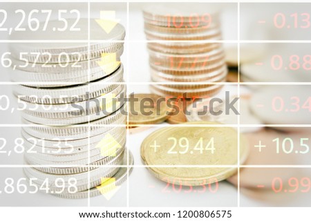 Stock market data in financial on money background. Abstract finance background. 