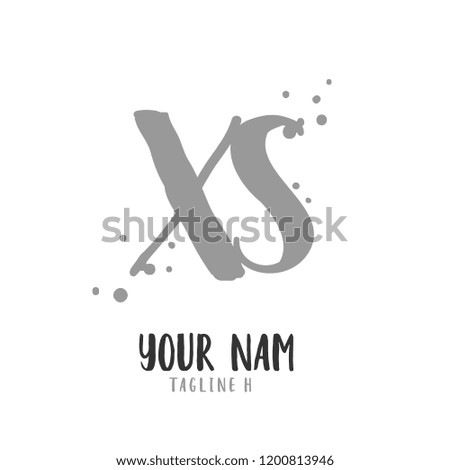 X S Handwritten logo template