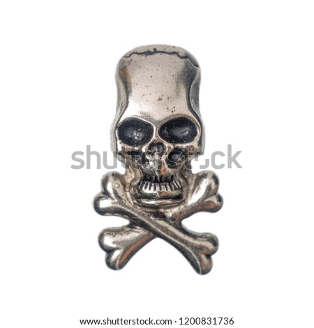 Skull and crossbones on a white background.