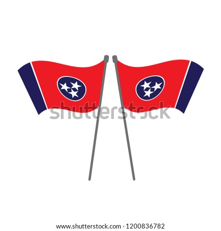 Twin tennessee US state flag with simple illustration design official proportion or Tennessee flag