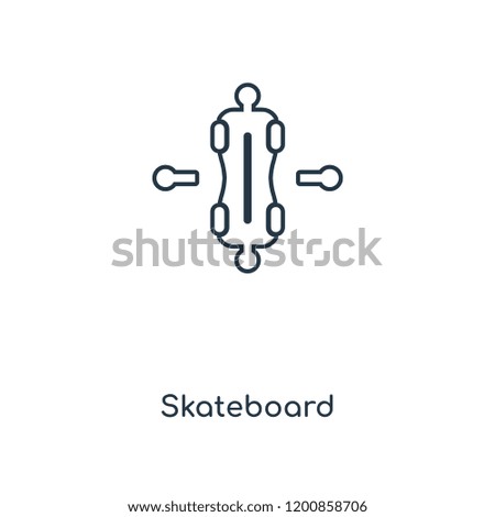 Skateboard concept line icon. Linear Skateboard concept outline symbol design. This simple element illustration can be used for web and mobile UI/UX.