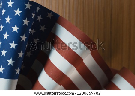 Veterans Day  concept united states of America flag on wood background.