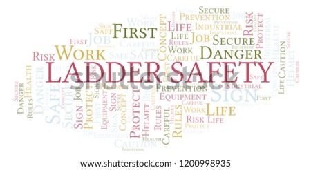 Ladder Safety word cloud.  