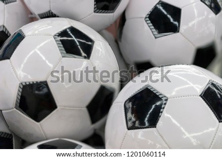 Black and white Soccer balls texture, background