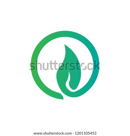 leaf logo design, circle nature logo design template eps 10