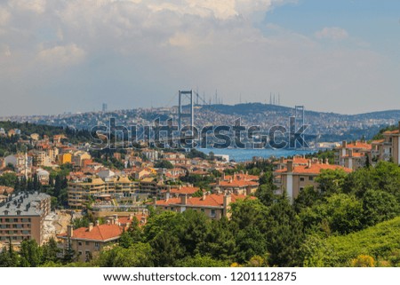 Picture of the Bosporus bridge taken from european part of Istanbul