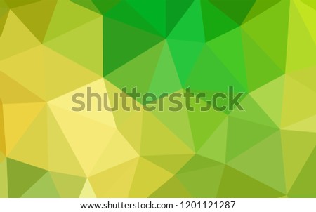 Light Green, Yellow vector shining triangular backdrop. Colorful abstract illustration with triangles. Brand new style for your business design.