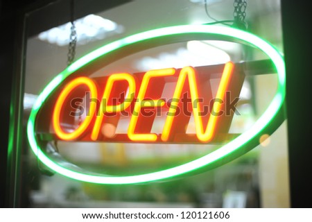 Neon light of Open sign