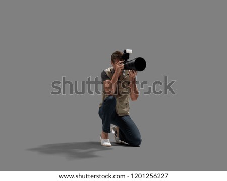 Professional photographer pose with camera