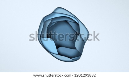 Abstract Contour Paper Layer Background Blue Tone colors for Book ,Poster ,Presentation ,Close up Graphic Background Artwork Rendering 