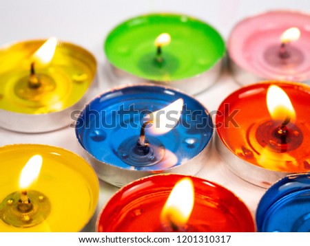 multicolored festive candles