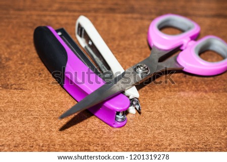 stapler and scissors in the workplace