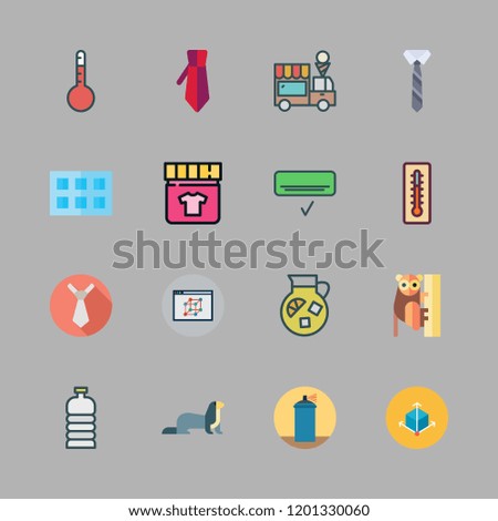 cool icon set. vector set about paint spray, thermometer, air conditioner and lemonade icons set.