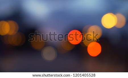 City bokeh lights with glowing traffic lights for green screen 