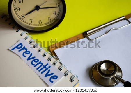 Preventive on healthcare concept with yellow background
