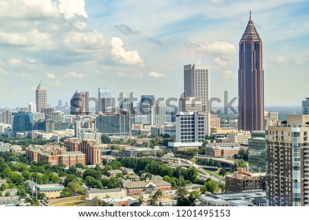 Aerial View of Midtown Atlanta (Downtown), Georgia, USA Royalty-Free Stock Photo #1201495153