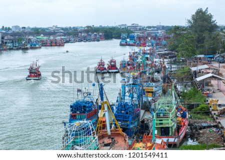fishing port Thailand,fishing boat,Boat dock.Boat background.