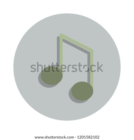 musical note icon in badge style. One of web collection icon can be used for UI, UX
