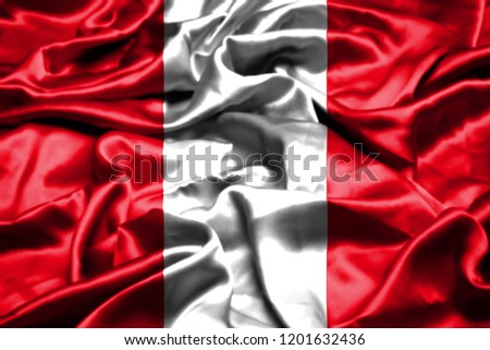 Peru flag waving in the wind