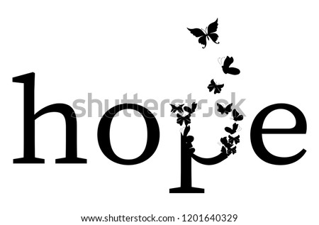 Hope Vector / Hope Typography / Motivational word Royalty-Free Stock Photo #1201640329