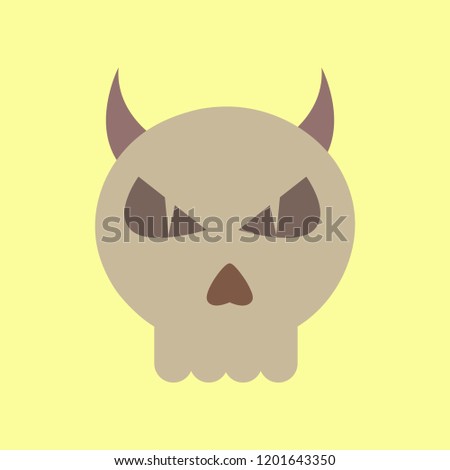 flat icon on background halloween emotion skull