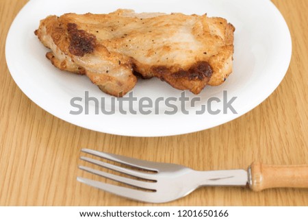 Chicken steak on the dish