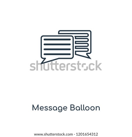 Message Balloon concept line icon. Linear Message Balloon concept outline symbol design. This simple element illustration can be used for web and mobile UI/UX.