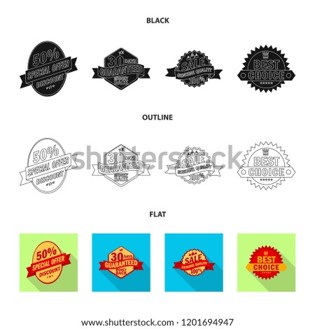 Isolated object of emblem and badge logo. Collection of emblem and sticker stock vector illustration.
