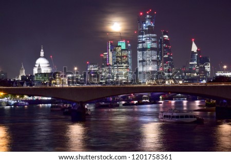 View from Hungerford bridge in London, UK