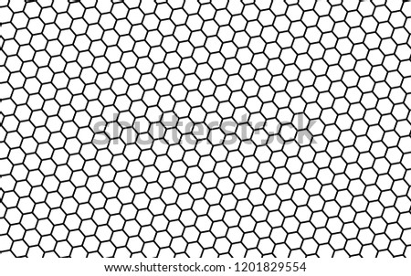 Black honeycomb on a white background. Isometric geometry. 3D illustration