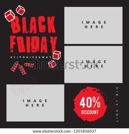 Vector square Black friday web banner. Graphic design for social media