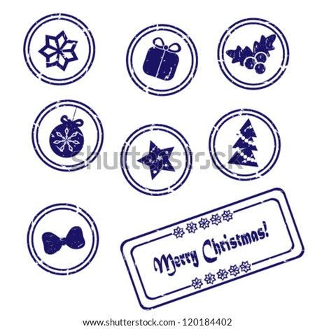 set of Christmas stamp