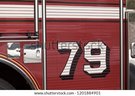 Number 79 on a fire truck